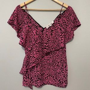 Diane Von Furstenberg off shoulder silk blouse